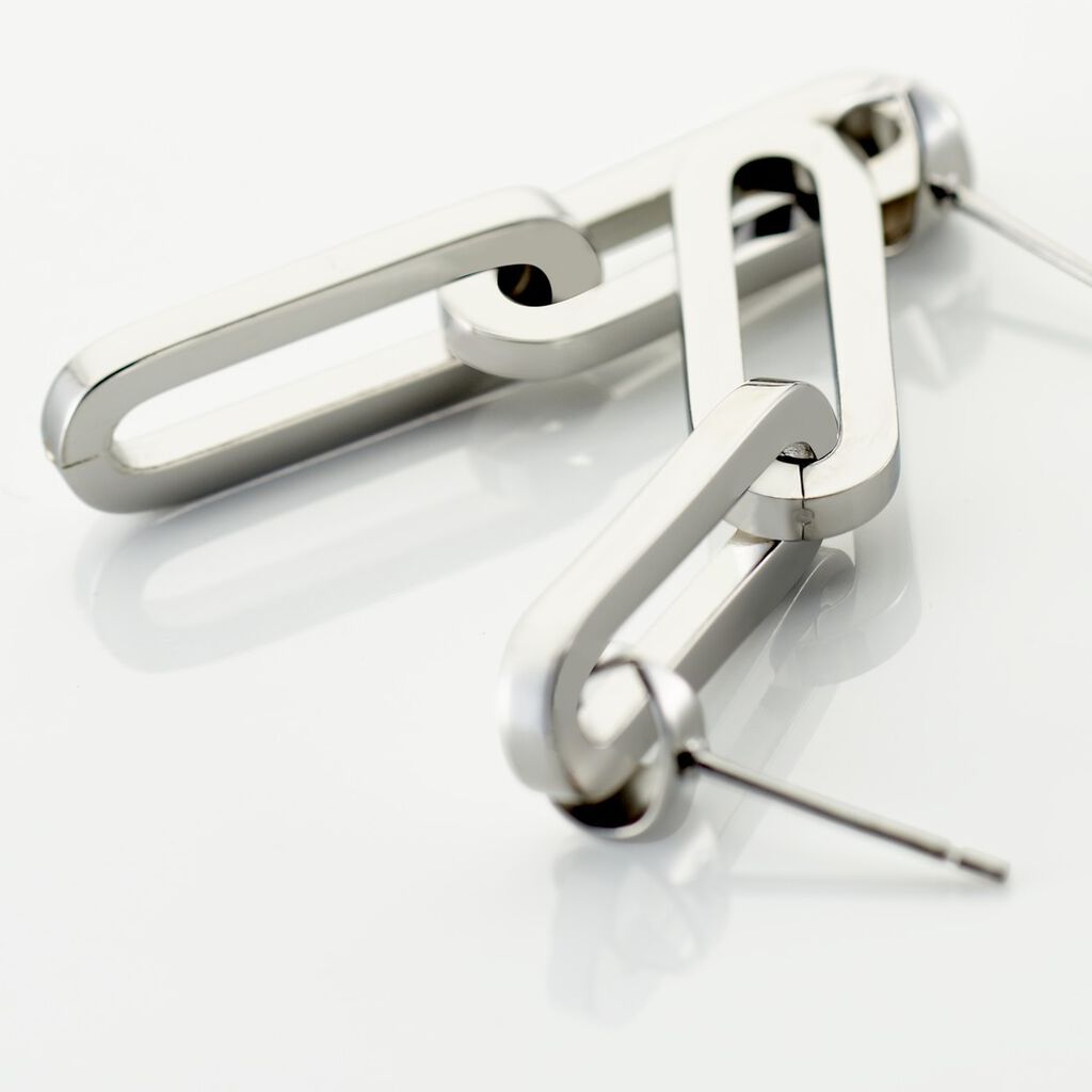 LILIANA Damen Ohrringe Lang Edelstahl B 7 mm