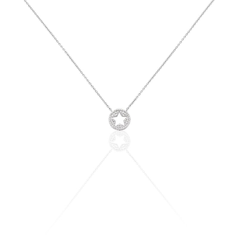 KOSSARA1 Damen Collier Silber 925 Zirkonia Wei&szlig; Stern - Halsketten Damen | OROVIVO