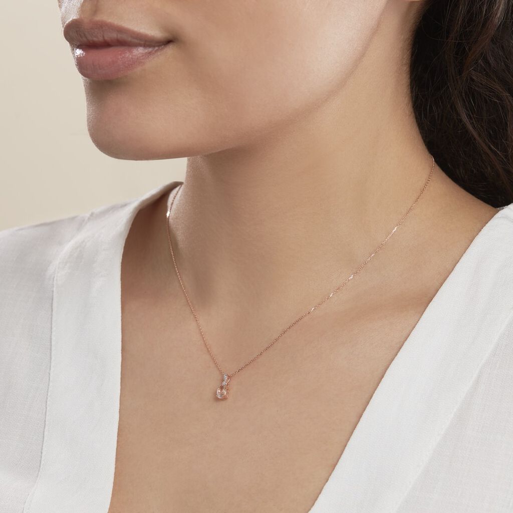 Collier Or Rose Antonia Morganite Et Oxydes - Spannringe Damen | OROVIVO