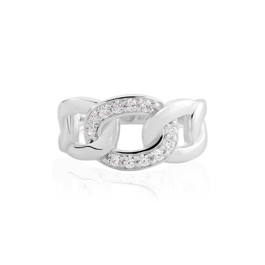 THIA Damen Ring Silber 925 Zirkonia Wei&szlig; 0,1 ct