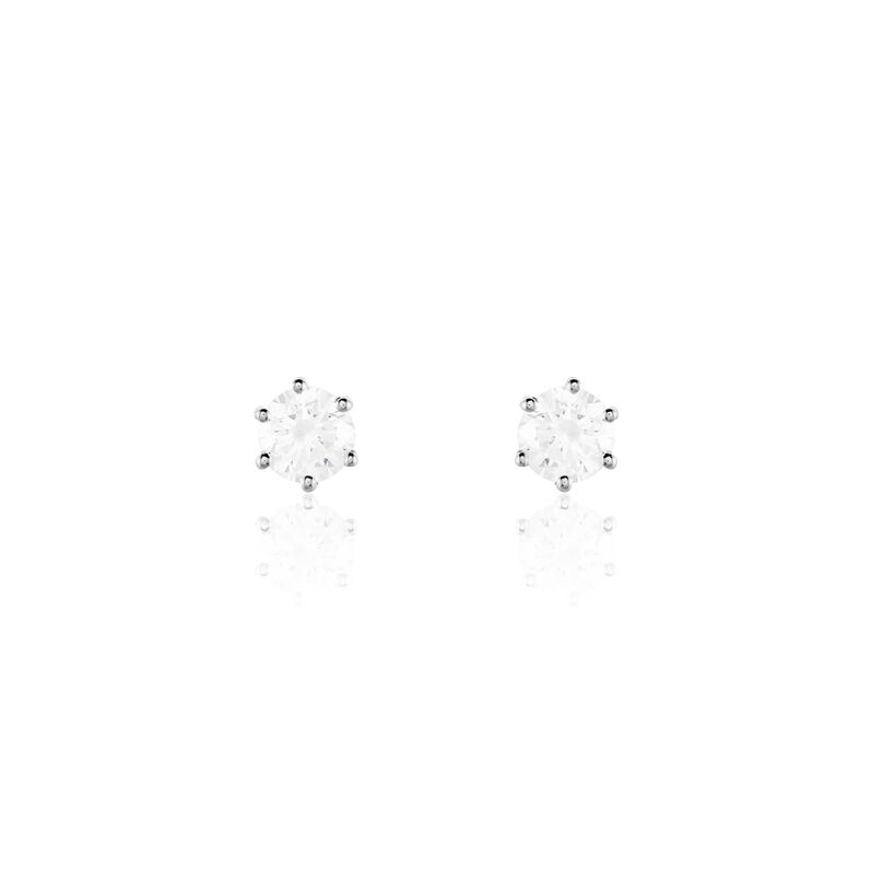 Damen Ohrstecker Weißgold 375 Zirkonia Krappe 6 5,00mm  - Ohrstecker Damen | OROVIVO