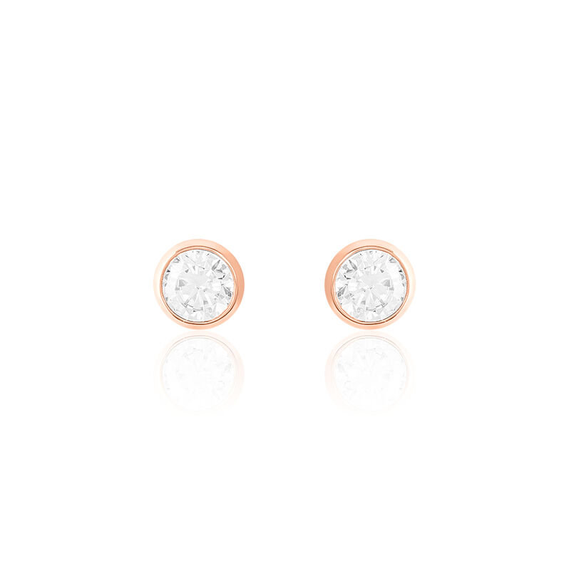 DARINA ZARGE Damen Ohrstecker Rosegold 375 (9 Karat) Zirkonia Wei&szlig; 1,66 ct - Ohrstecker Damen | OROVIVO