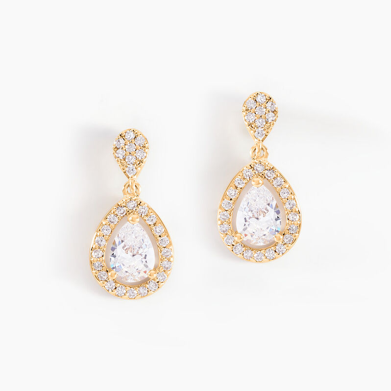 Boucles D'oreilles Pendantes Plaqué Or - Spannringe Damen | OROVIVO