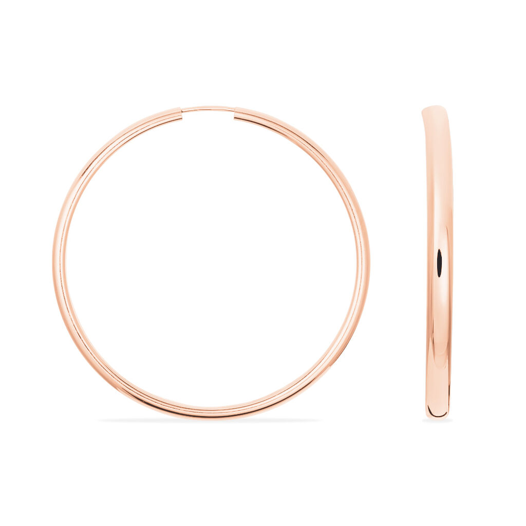 LATANA Damen Creolen Silber rosevergoldet 925 B 4 mm