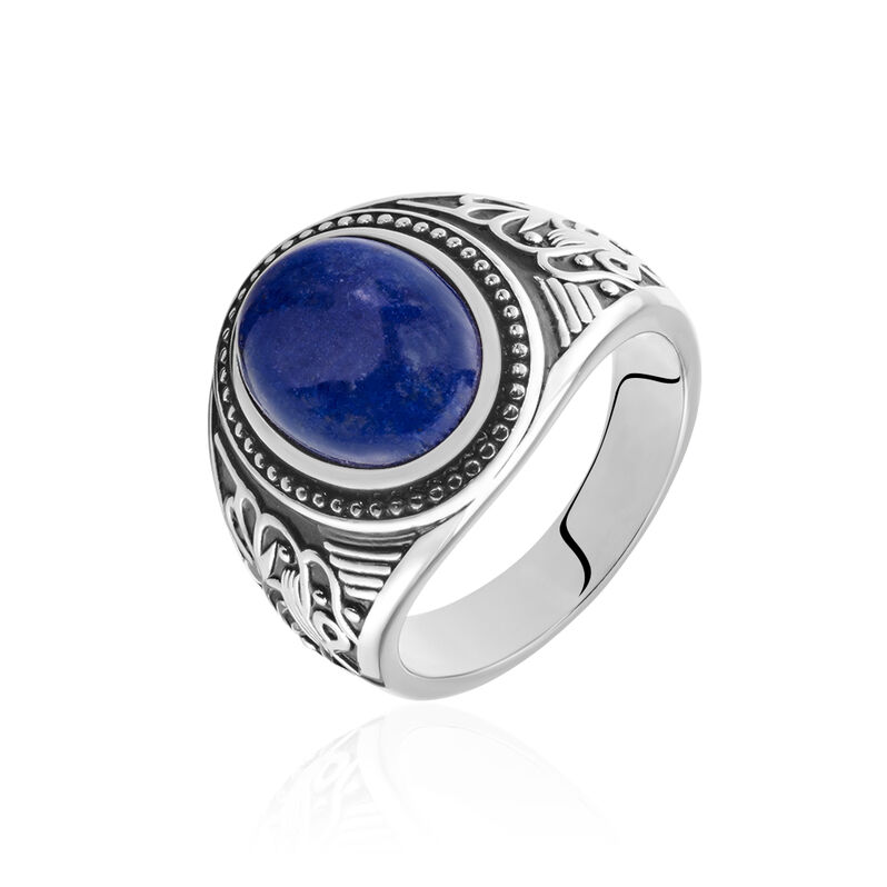 Bague Aleksei Argent Blanc Lapis - Spannringe Herren | OROVIVO