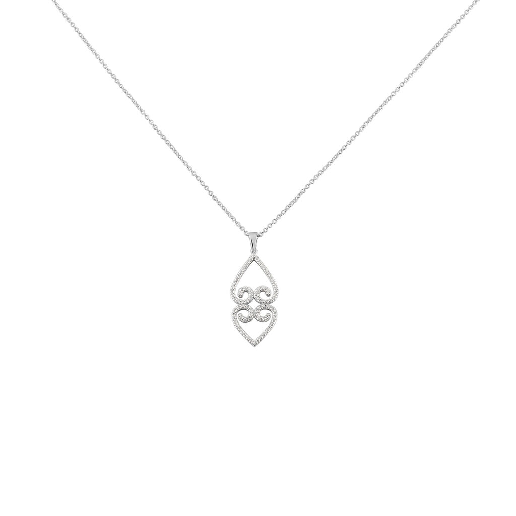 Damen Halskette Silber 925 Zirkonia Herz - Halsketten Damen | OROVIVO