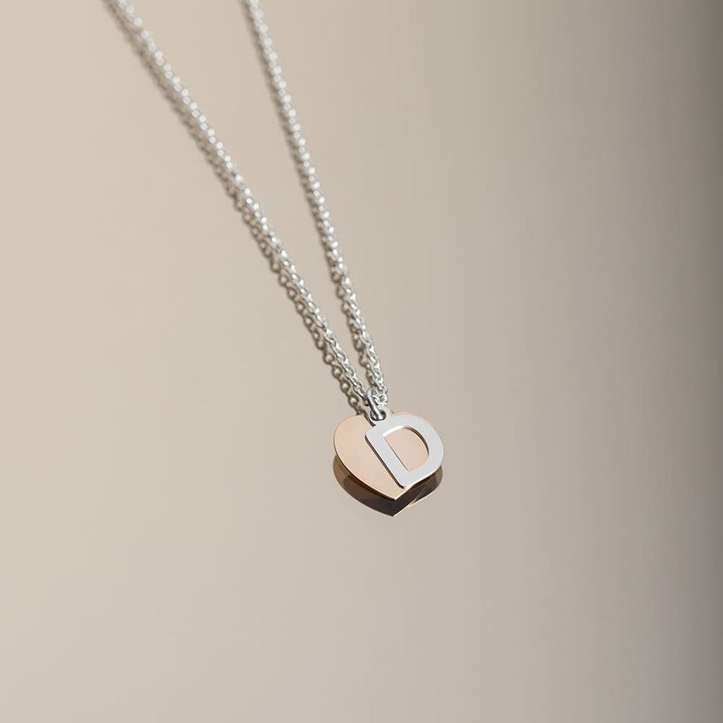 BERA Damen Collier Silber Bicolor 925 Herz