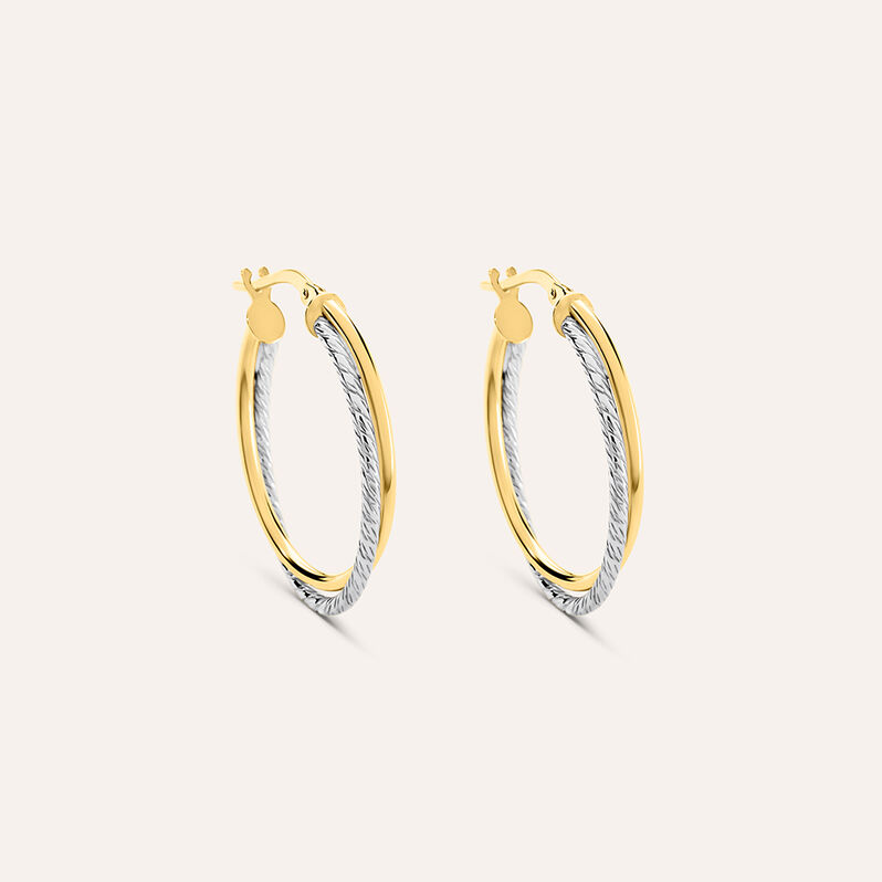 Orecchini A Cerchio Toujours Oro Bicolore - Spannringe Damen | OROVIVO