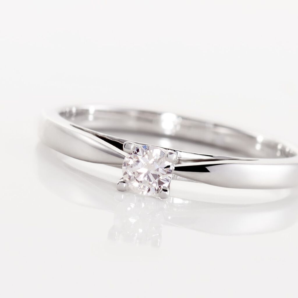Solitaire Or Weiss Et Diamant - Spannringe Damen | OROVIVO