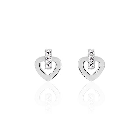 Damen Ohrstecker Silber 925 Zirkonia Herz - Ohrstecker Damen | OROVIVO