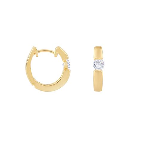 Creole Gold 750 Synthetische Diamanten 0,41ct - Creolen Damen | OROVIVO