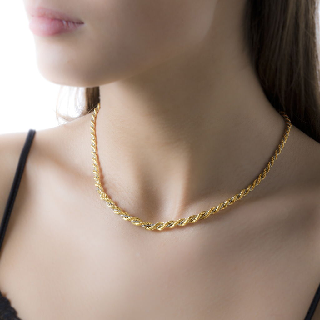 Collier Jerryenne Danilo Maille Corde Et Venitienne Or Bicolore - Spannringe Damen | OROVIVO