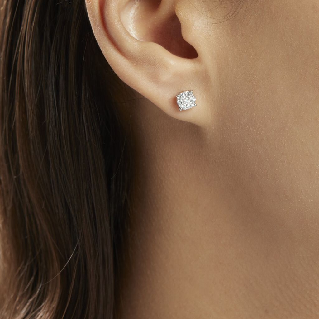 Boucles D'oreilles Or Weiss Charlene - Spannringe Damen | OROVIVO