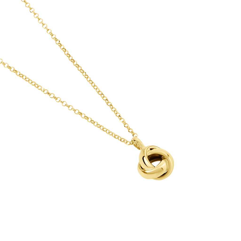 Juna Damen Collier Silber vergoldet 925 Knoten B 1,3 mm