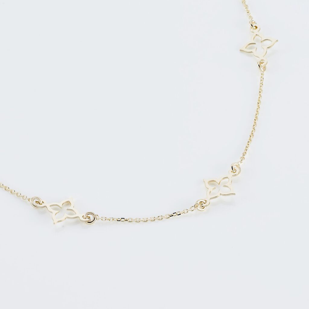 KALIA 1 Damen Collier Gold 375 (9 Karat) Talisman Kleeblatt