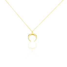 Damen Halskette Gold 375 Zirkonia Halbmond - Ketten mit Anhänger Damen | OROVIVO