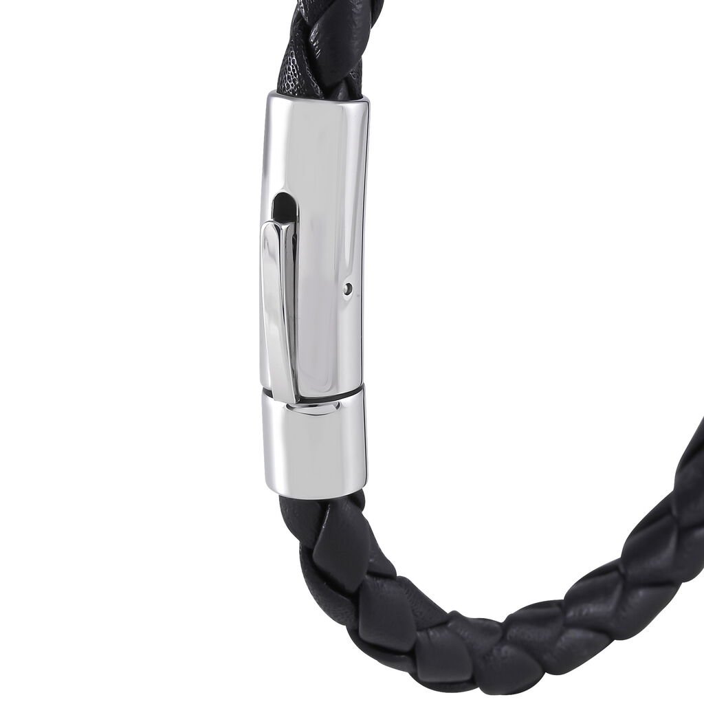 ANGELO Herren Armband Leder Schwarz