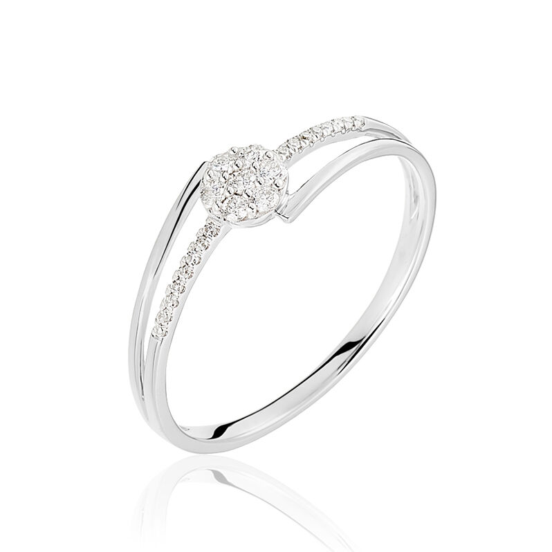 Anello Solitario Sophia Oro Bianco Diamante - Spannringe Damen | OROVIVO