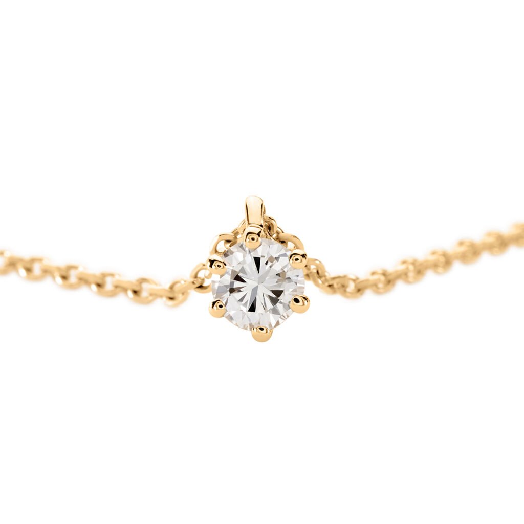 MONOPOLI Damen Collier Gold 585 (14 Karat) Diamant Weiß 0,16 ct - Halsketten Damen | OROVIVO