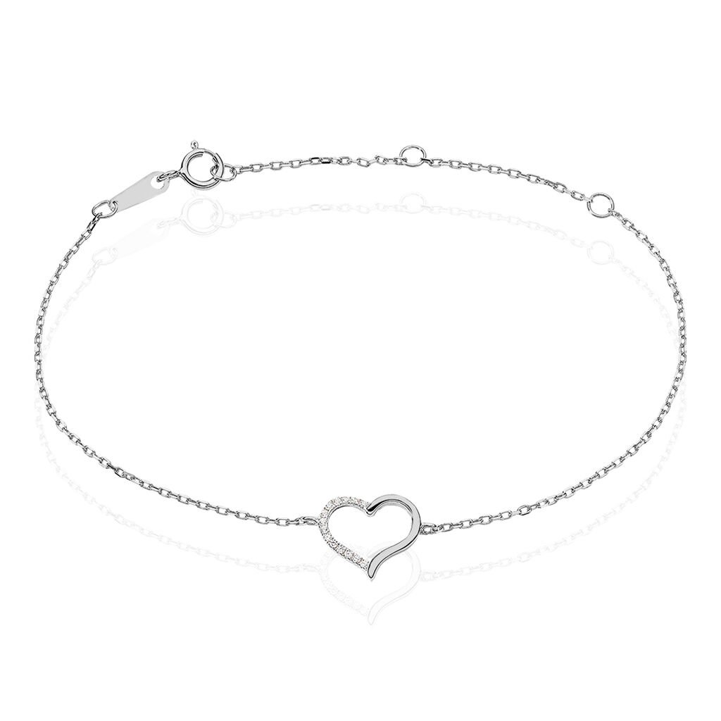 🦚 SALONA Damen Armband Silber 925 Zirkonia Weiß Herz, Armband mit Stein