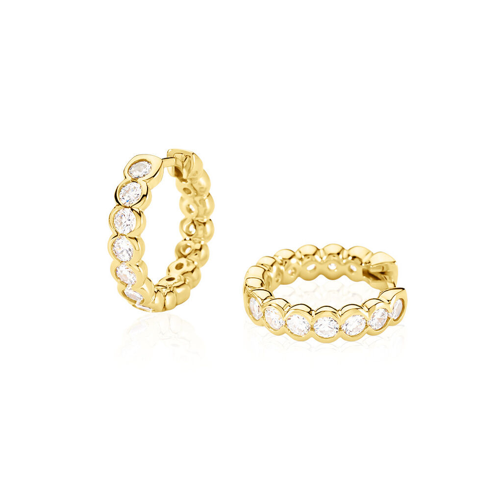 ZARINA Damen Creolen Silber vergoldet 925 Zirkonia Weiß 3,67 ct Kreis - Creolen Damen | OROVIVO