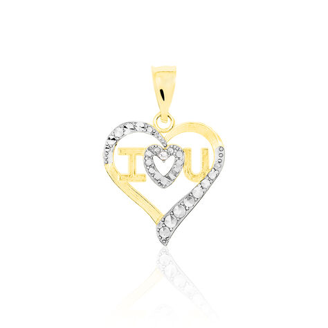 Anhänger Gold 375 Bicolor Zirkonia Herz  - Schmuckanhänger Damen | OROVIVO