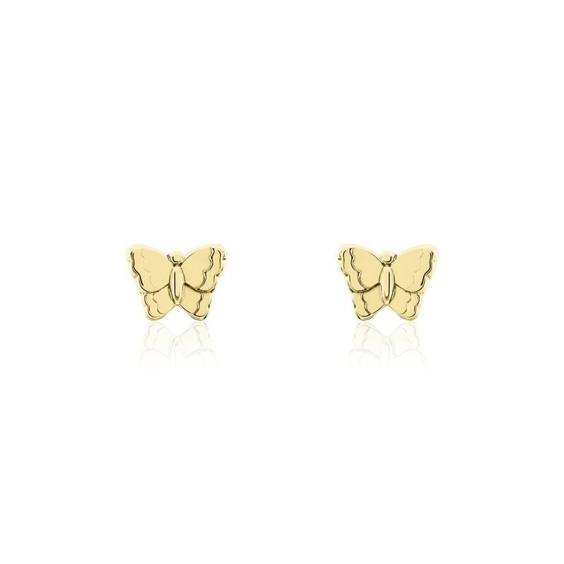 Boucles D'oreilles Puces Bartholomée Papillon Or Jaune - Spannringe Damen | OROVIVO