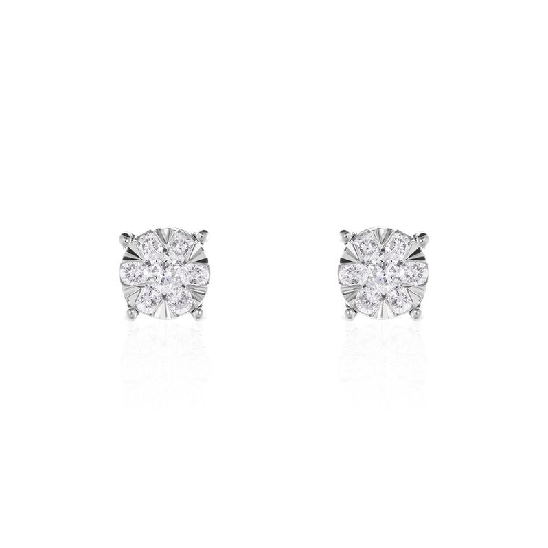 PETALI Damen Ohrstecker Wei&szlig;gold 750 (18 Karat) Diamant Wei&szlig; 0,11 ct - Ohrstecker Damen | OROVIVO