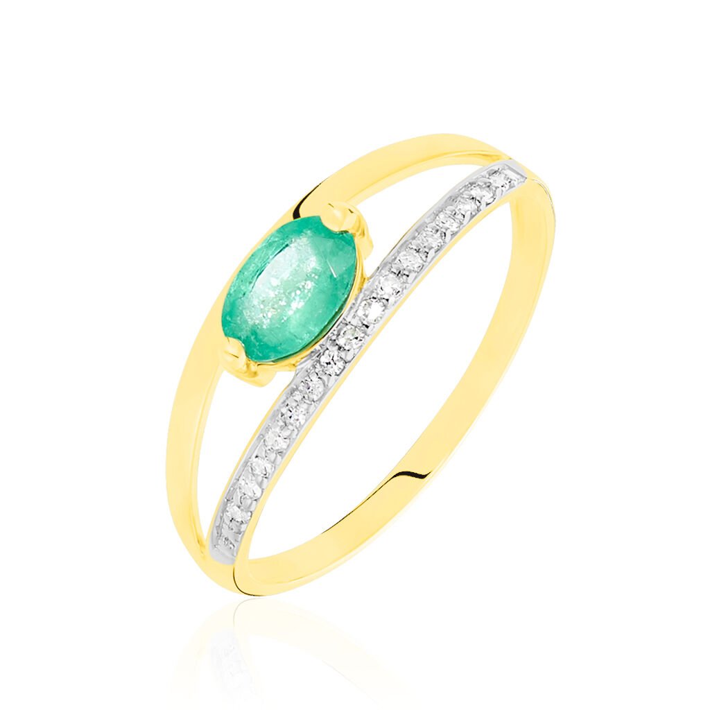 Damen Ring Gold 375 Smaragd 0,49ct Alexa  - Solitärringe Damen | OROVIVO