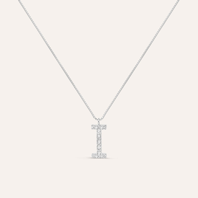 Collana Diamond Letters Oro Bianco Diamante - Spannringe Damen | OROVIVO