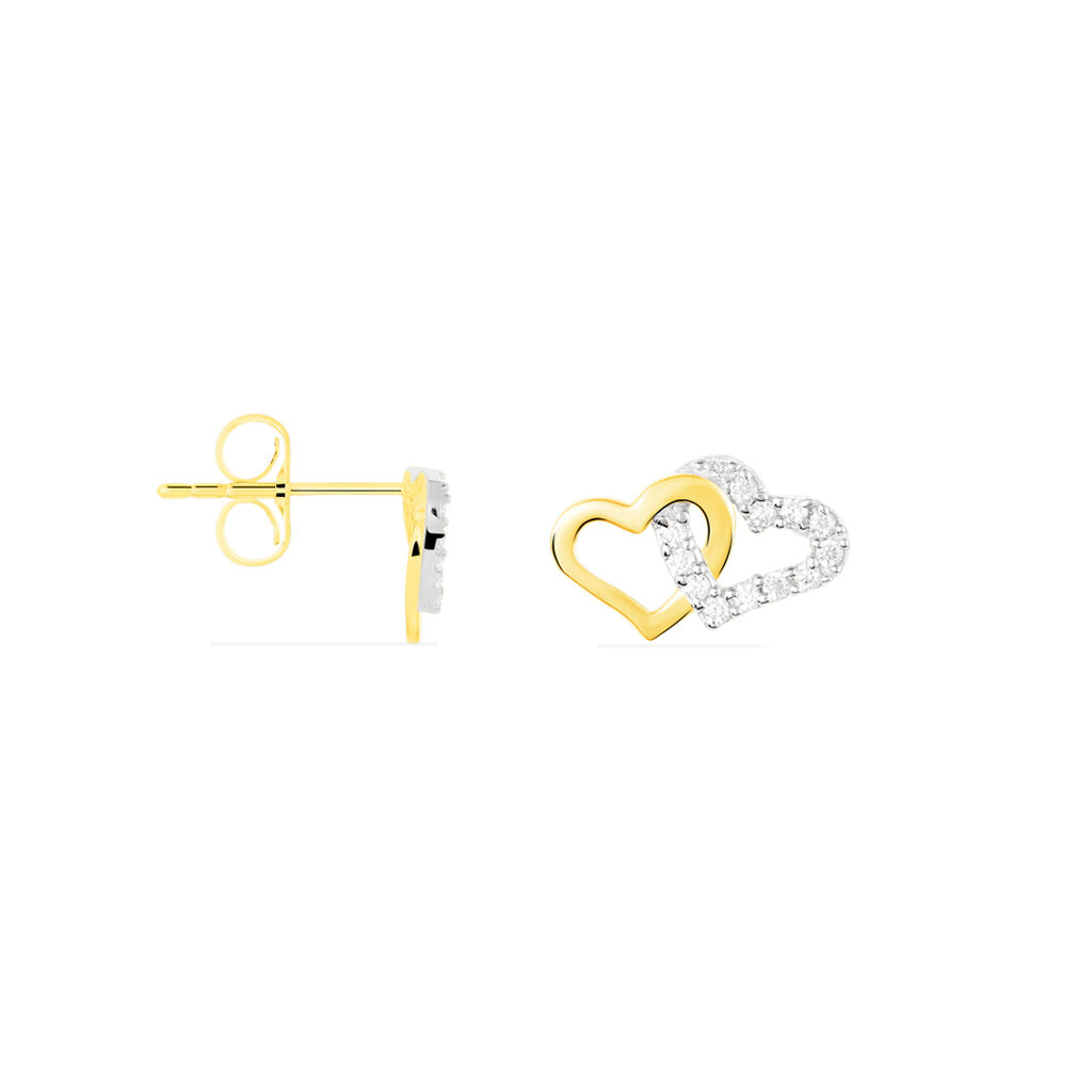 Ohrstecker Gold 375 Zirkonia Herz - Ohrstecker Familie | OROVIVO