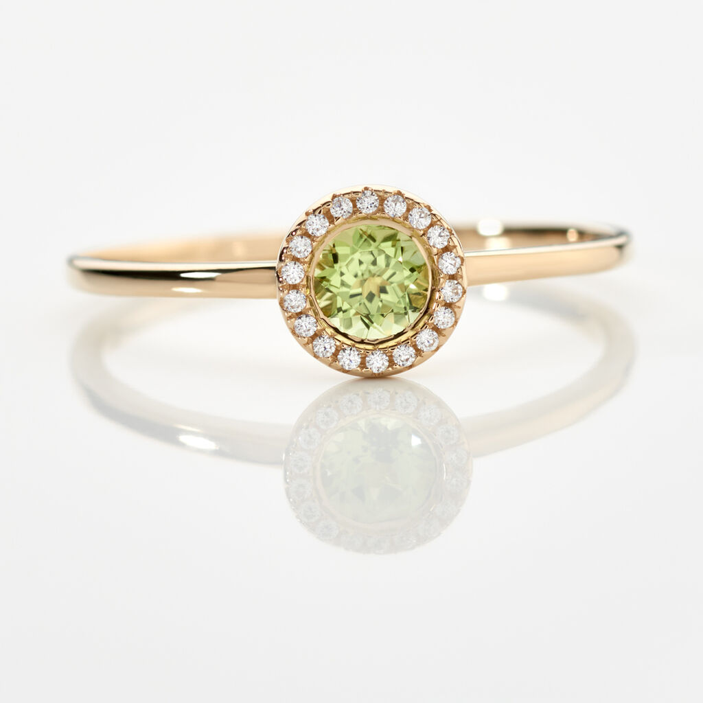 EBRA Damen Ring Gold 375 (9 Karat) Peridot Gr&uuml;n 0,35 ct