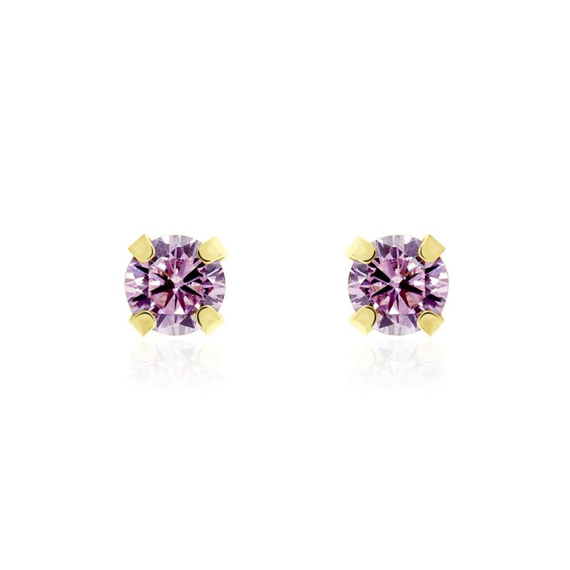 Boucles D'oreilles Puces Or Jaune Oxyde De Zirconium - Spannringe Damen | OROVIVO