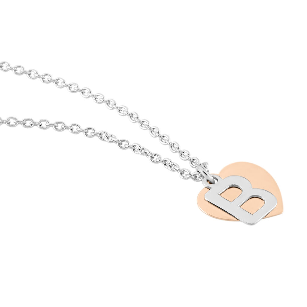 Damen Halskette Silber 925 Bicolor Buchstabe B - Halsketten Damen | OROVIVO