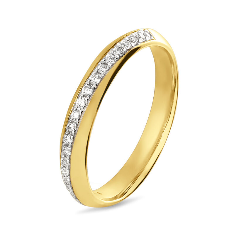 Fede Comoda Semi-eternity 3 mm Oro Giallo Diamante - Spannringe Damen | OROVIVO