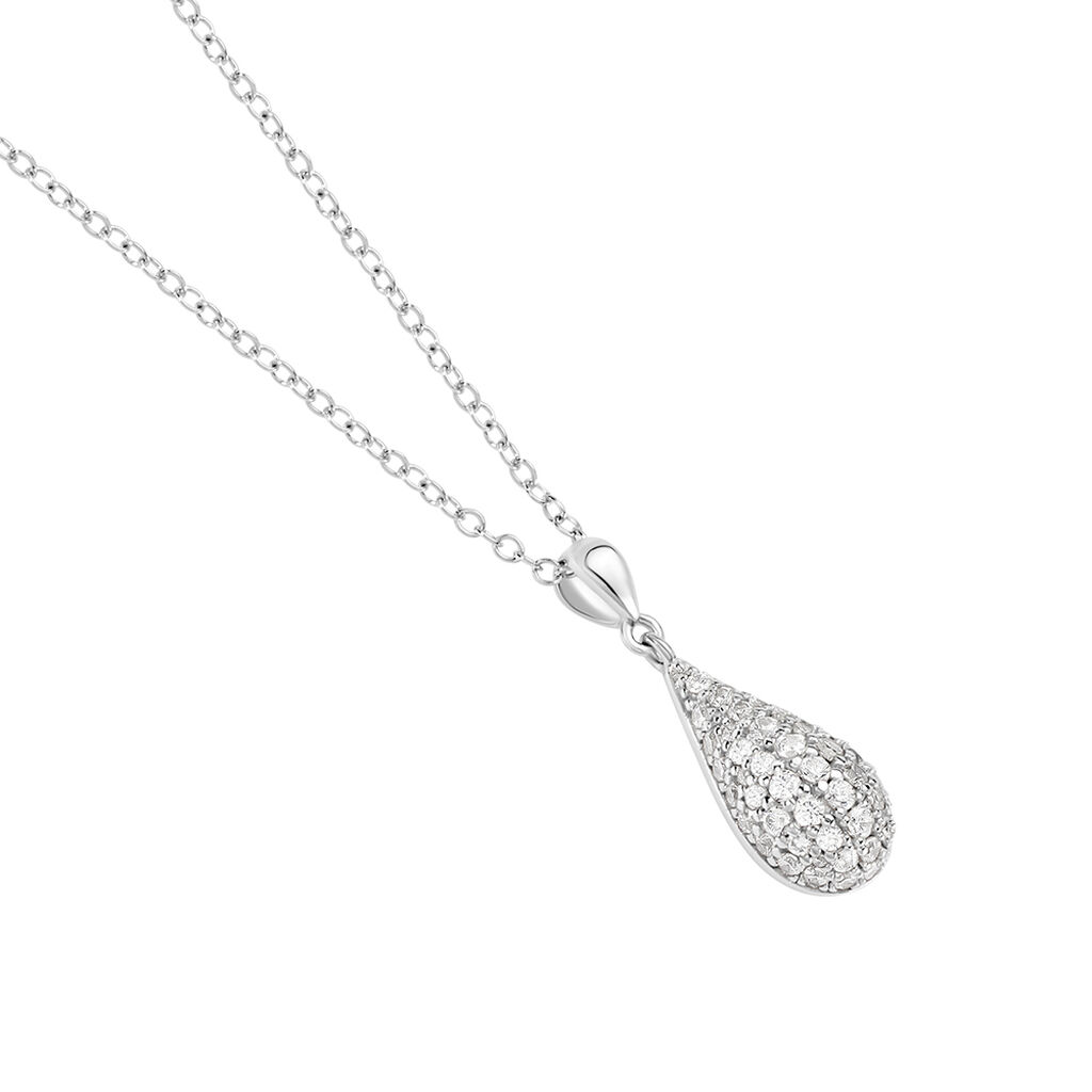 ELANI Damen Collier Silber 925 Zirkonia Weiß 0,28 ct Tropfen - Halsketten Damen | OROVIVO