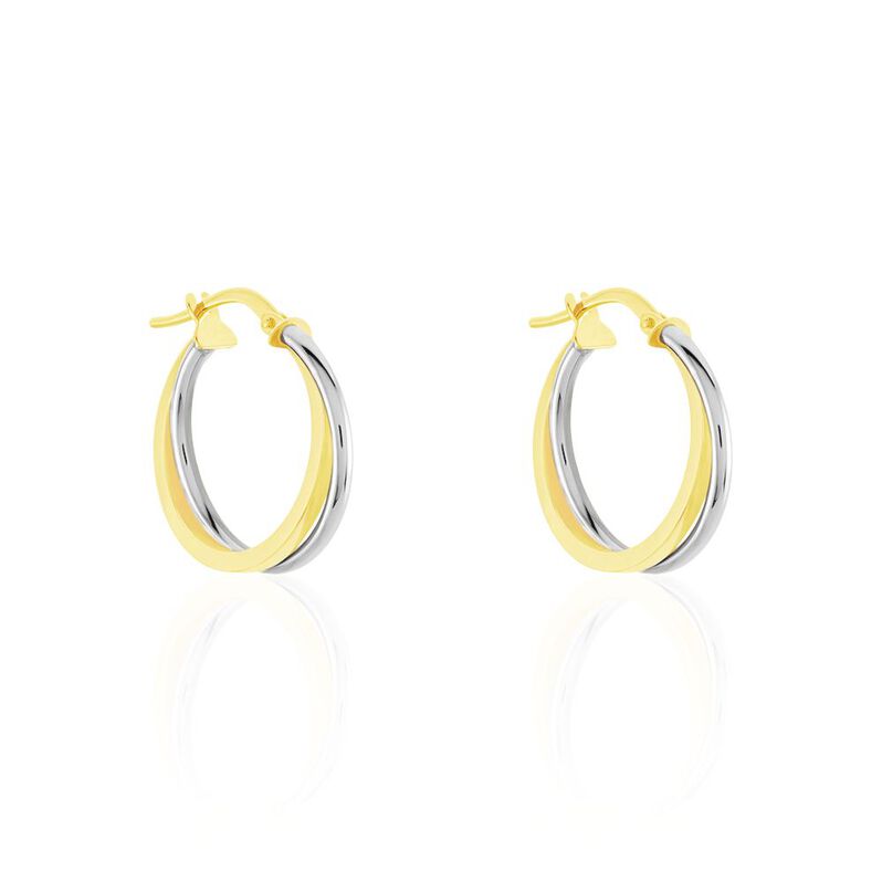 ALDONA Damen Creolen Gold Bicolor 375 (9 Karat) B 1,7 mm - Creolen Damen | OROVIVO