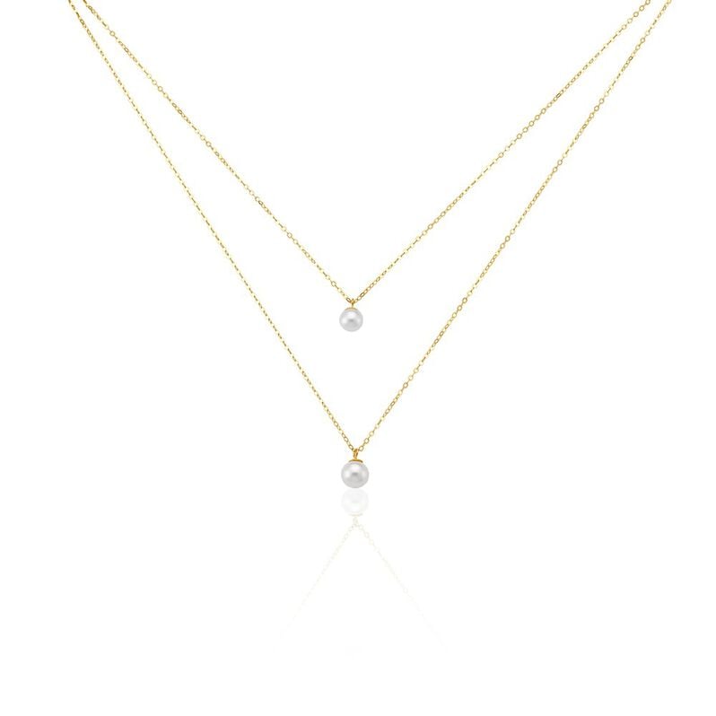 Damen Collier Gold 375 (9 Karat) Zuchtperle Perlmutt - Halsketten Damen | OROVIVO