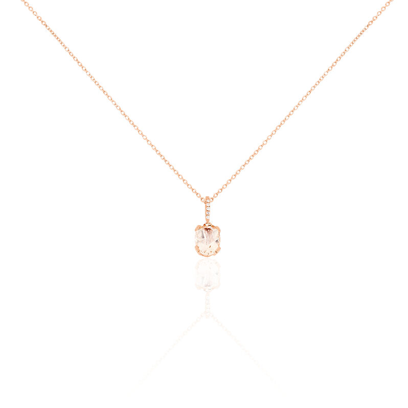 Collier Or Rose Morganite Et Diamant - Spannringe Damen | OROVIVO