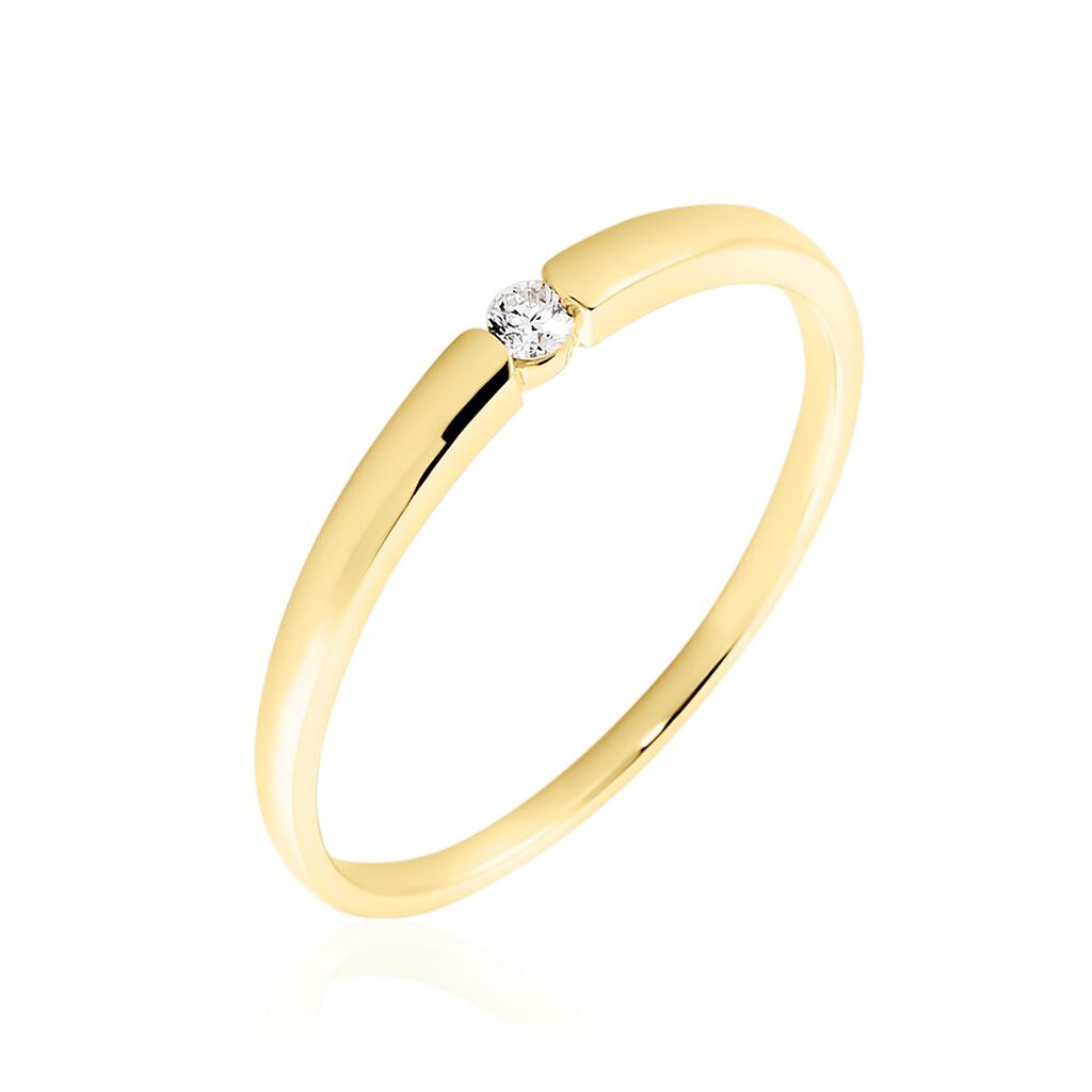 SANINA Damen Ring Gold 585 (14 Karat) Diamant Weiß 0,04 ct, Ring mit Stein
