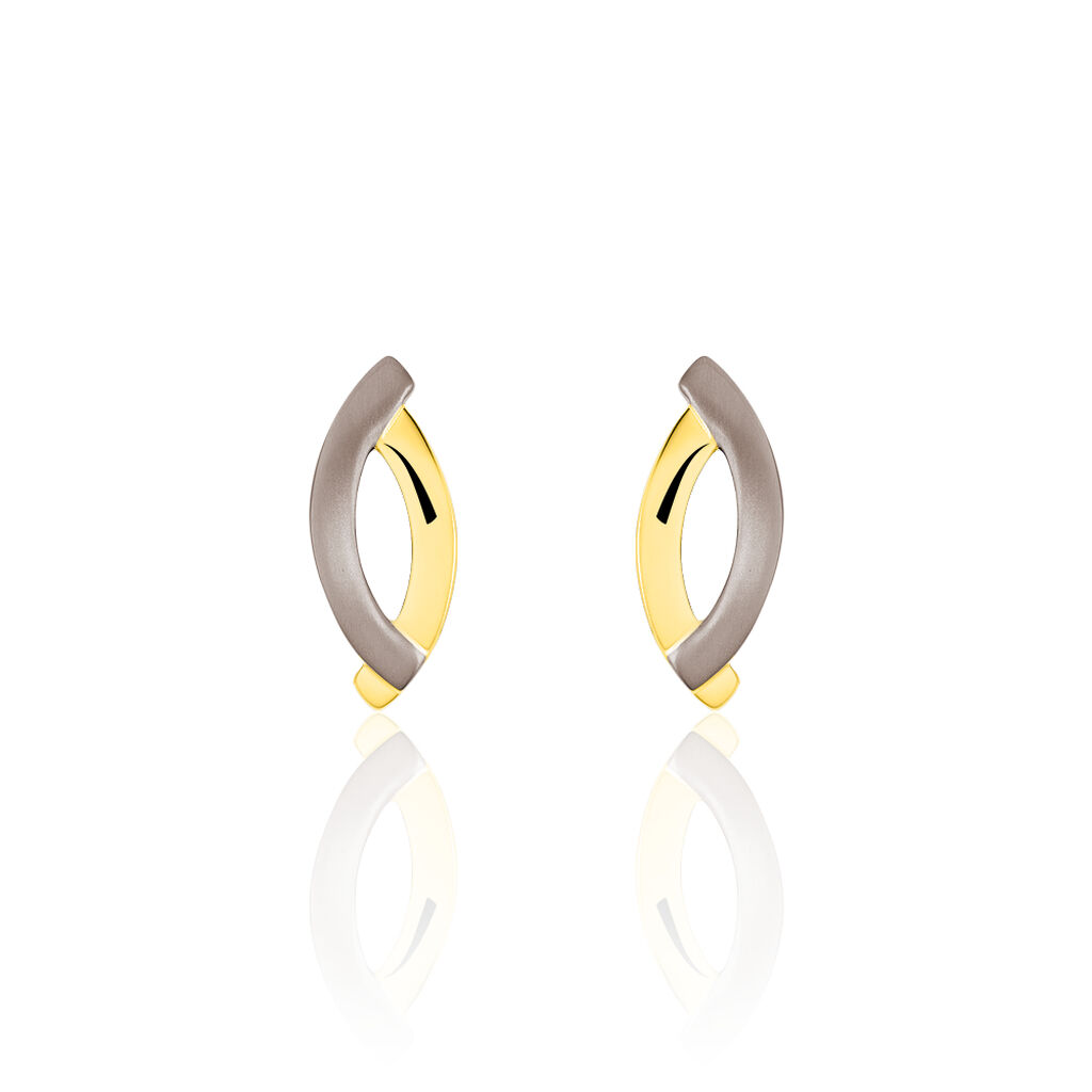 SINTIA Damen Ohrstecker Titan Bicolor Mandel