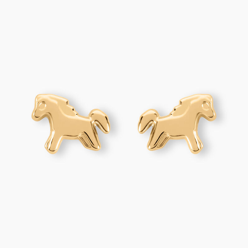 Boucles D'oreilles Puces Freyia Cheval Or Jaune - Spannringe Kinder | OROVIVO