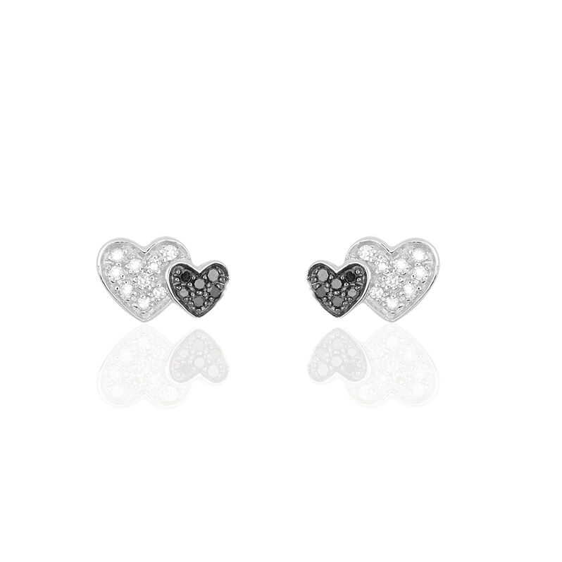 Boucles D'oreilles Puces Yelena Or Blanc Diamant - Spannringe Damen | OROVIVO