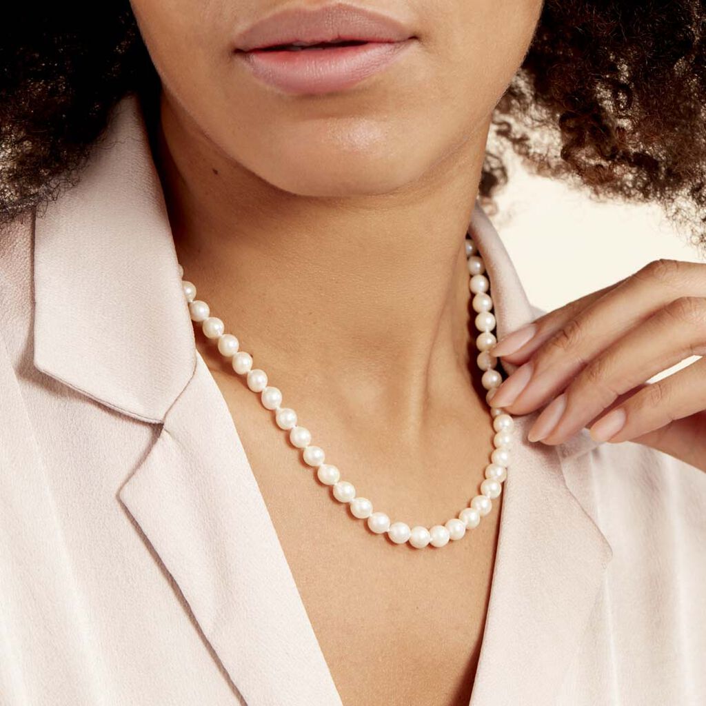 Collier Aicha Or Jaune Perle De Culture D'akoya - Spannringe Damen | OROVIVO