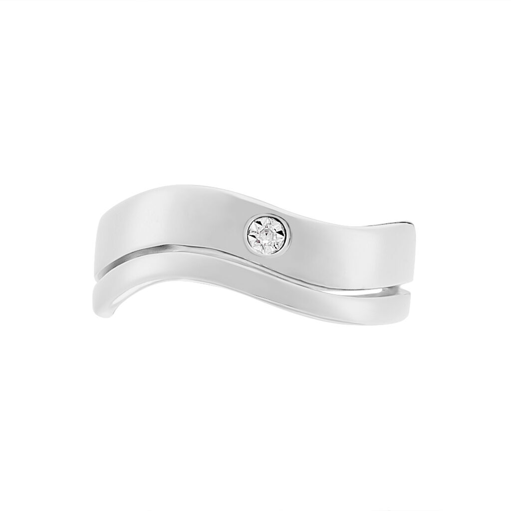 Damen Ring Silber 925 Diamant 0,01ct Welle 21,00mm  - Verlobungsringe Damen | OROVIVO