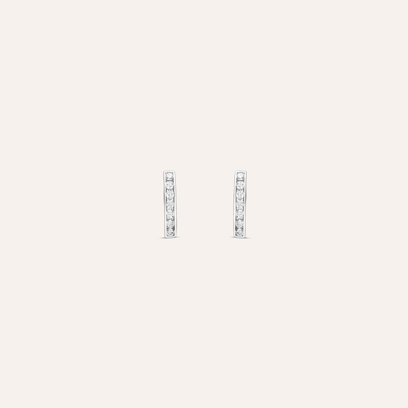 Orecchini Lobo Bon Ton Oro Bianco Cubic Zirconia - Spannringe Damen | OROVIVO