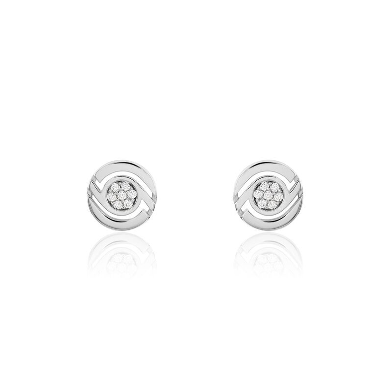 Damen Ohrstecker Silber 925 Zirkonia Kreis   - Ohrstecker Damen | OROVIVO
