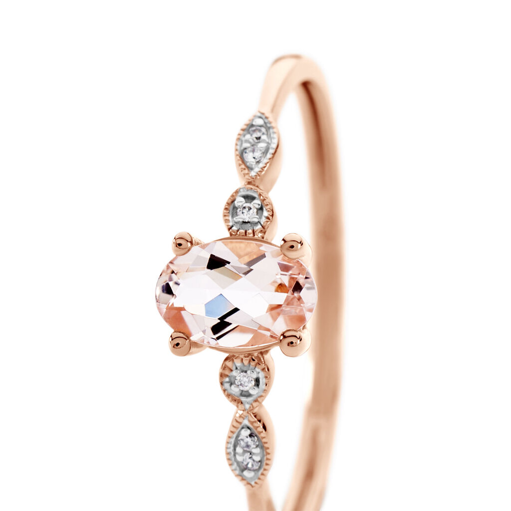 Bague Or Rose Antonia Morganite Et Oxydes - Spannringe Damen | OROVIVO