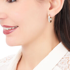 Damen Creolen 18 Karat vergoldet Zirkonia Marita 18mm - Creolen Damen | OROVIVO