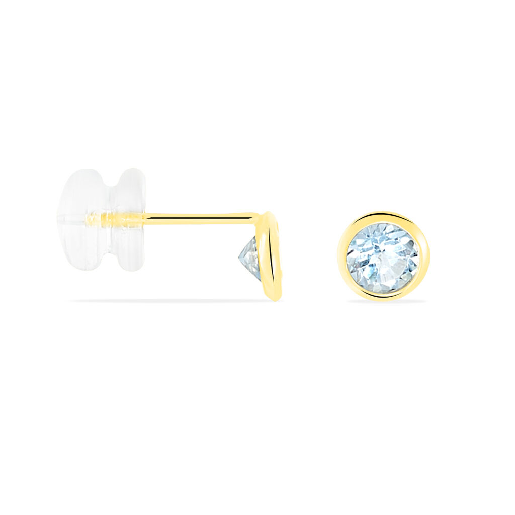 Boucles D'oreilles Puces Edy Serti Clos Or Jaune Topaze - Spannringe Damen | OROVIVO